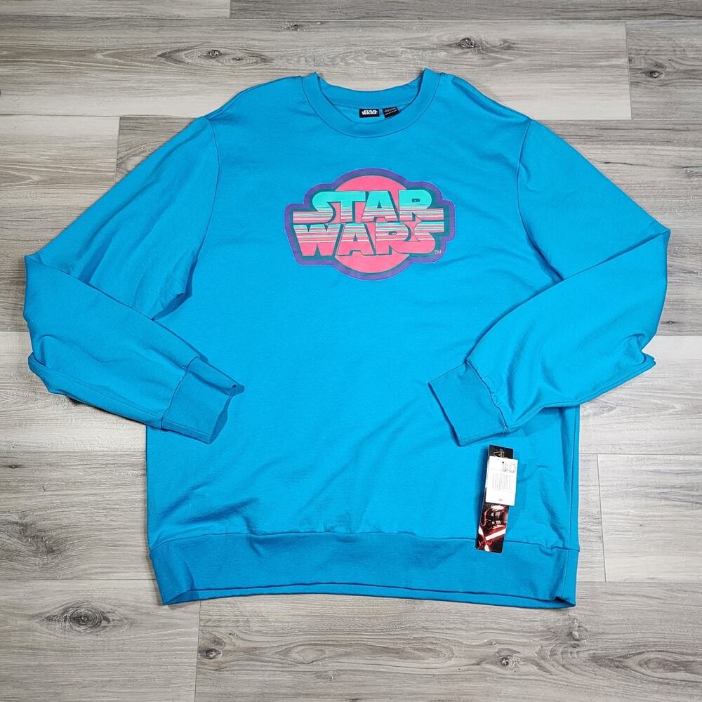 Star Wars Sweatshirt Men's 2XL Blue Long Sleeve New